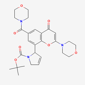 molecular formula C27H33N3O7 B8486110 tert-butyl 2-[6-(morpholine-4-carbonyl)-2-morpholin-4-yl-4-oxochromen-8-yl]-2,5-dihydropyrrole-1-carboxylate 
