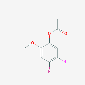 molecular formula C9H8FIO3 B8486125 4-Fluoro-5-iodo-2-methoxyphenyl acetate 