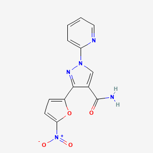 3-(5-Nitrofuran-2-yl)-1-(pyridin-2-yl)-1H-pyrazole-4-carboxamide