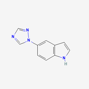 molecular formula C10H8N4 B8486575 5-(1H-1,2,4-triazol-1-yl)-1H-indole 