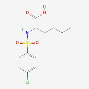 molecular formula C12H16ClNO4S B8486585 2-[(4-Chlorophenyl)sulfonylamino]hexanoic acid 