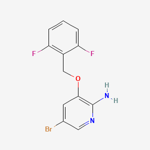 molecular formula C12H9BrF2N2O B8486639 5-Bromo-3-[(2,6-difluorobenzyl)oxy]pyridine-2-amine 