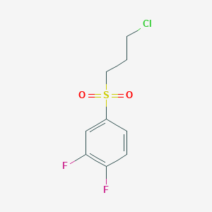 molecular formula C9H9ClF2O2S B8486642 4-(3-Chloro-propane-1-sulfonyl)-1,2-difluoro-benzene 