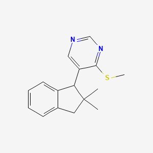 5-(2,2-Dimethyl-2,3-dihydro-1H-inden-1-yl)-4-(methylsulfanyl)pyrimidine