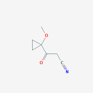 molecular formula C7H9NO2 B8486707 3-(1-Methoxy-cyclopropyl)-3-oxo-propionitrile 