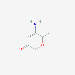 molecular formula C6H9NO2 B8486734 5-amino-6-methyl-2H-pyran-3(6H)-one 
