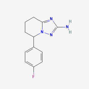 molecular formula C12H13FN4 B8486848 5-(4-Fluoro-phenyl)-5,6,7,8-tetrahydro-[1,2,4]triazolo[1,5-a]pyridin-2-ylamine 