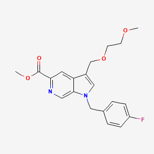1h-Pyrrolo[2,3-c]pyridine-5-carboxylic acid,1-[(4-fluorophenyl)methyl]-3-[(2-methoxyethoxy)methyl]-,methyl ester
