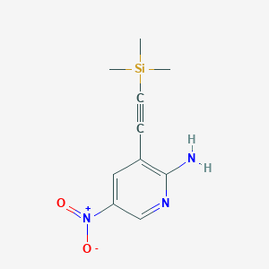 5-Nitro-3-trimethylsilanylethynyl-pyridin-2-ylamine