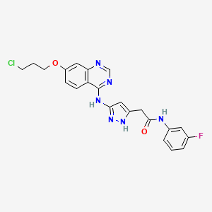 2-(3-{[7-(3-chloropropoxy)quinazolin-4-yl]amino}-1H-pyrazol-5-yl)-N-(3-fluorophenyl)acetamide