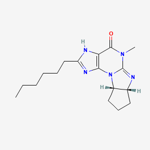 (11R,15S)-4-hexyl-8-methyl-1,3,5,8,10-pentazatetracyclo[7.6.0.02,6.011,15]pentadeca-2(6),3,9-trien-7-one