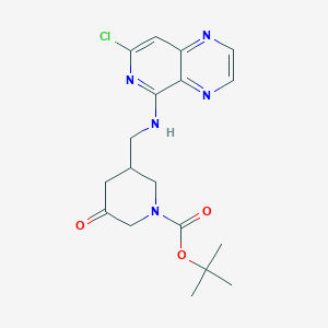 molecular formula C18H22ClN5O3 B8487465 tert-butyl 3-[[(7-chloropyrido[3,4-b]pyrazin-5-yl)amino]methyl]-5-oxopiperidine-1-carboxylate 