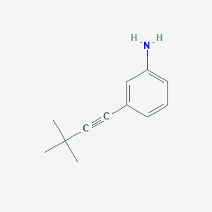 molecular formula C12H15N B8488303 3-(3,3-Dimethylbut-1-yn-1-yl)aniline 