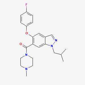 molecular formula C23H27FN4O2 B8488380 Piperazine,1-[[5-(4-fluorophenoxy)-1-(2-methylpropyl)-1h-indazol-6-yl]carbonyl]-4-methyl- 