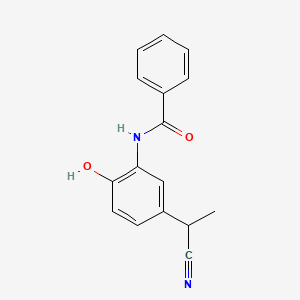 molecular formula C16H14N2O2 B8488459 Benzamide, N-[5-(1-cyanoethyl)-2-hydroxyphenyl]- CAS No. 51234-24-3