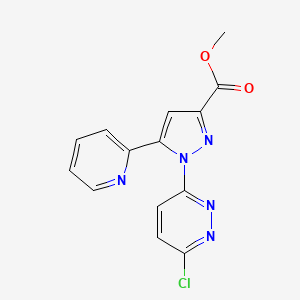 molecular formula C14H10ClN5O2 B8488507 methyl 1-(6-chloropyridazin-3-yl)-5-pyridin-2-ylpyrazole-3-carboxylate 