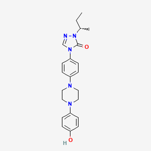molecular formula C22H27N5O2 B8488559 2,4-Dihydro-4-(4-(4-(4-hydroxyphenyl)-1-piperazinyl)phenyl)-2-((1S)-1-methylpropyl)-3H-1,2,4-triazol-3-one CAS No. 125235-31-6
