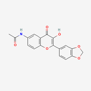 molecular formula C18H13NO6 B8488722 N-[2-(1,3-benzodioxol-5-yl)-3-hydroxy-4-oxochromen-6-yl]acetamide 