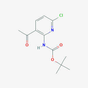 molecular formula C12H15ClN2O3 B8488764 tert-Butyl [6-chloro-3-acetylpyridin-2-yl]carbamate 