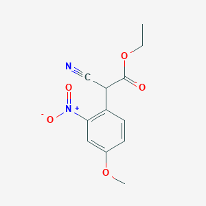 molecular formula C12H12N2O5 B8488880 Cyano-(4-methoxy-2-nitro-phenyl)-acetic acid ethyl ester 