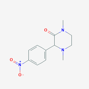molecular formula C12H15N3O3 B8489167 1,4-Dimethyl-3-(4-nitrophenyl)piperazin-2-one 