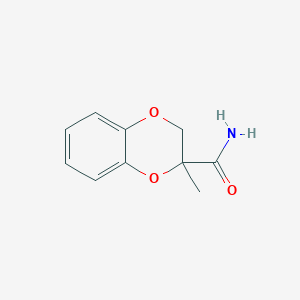 molecular formula C10H11NO3 B8489172 2-Methyl-1,4-benzodioxan-2-carboxamide 