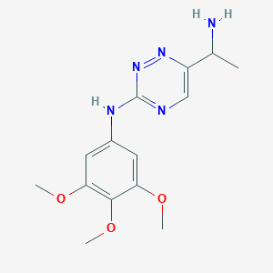 molecular formula C14H19N5O3 B8489481 6-((1S)-1-Aminoethyl)-N-(3,4,5-trimethoxyphenyl)-1,2,4-triazin-3-amine 