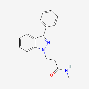 molecular formula C17H17N3O B8489493 N-Methyl-3-(3-phenyl-1H-indazol-1-yl)propanamide CAS No. 57614-46-7