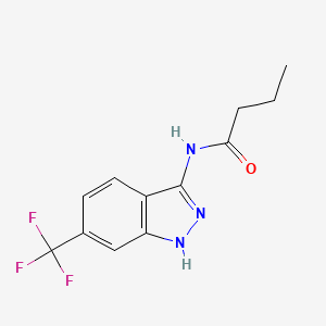molecular formula C12H12F3N3O B8489565 N-[6-(trifluoromethyl)-1H-indazol-3-yl]butanamide CAS No. 599191-49-8