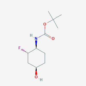 molecular formula C11H20FNO3 B8489580 tert-Butyl[(1S*,2S*,4R*)-2-fluoro-4-hydroxycyclohexyl]carbamate 