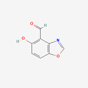 molecular formula C8H5NO3 B8489586 5-Hydroxybenzo[d]oxazole-4-carbaldehyde 
