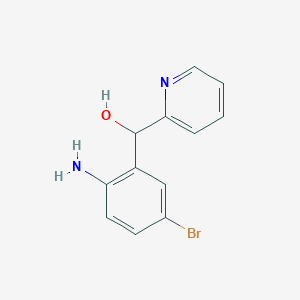 molecular formula C12H11BrN2O B8489589 2-Amino-5-bromo-alpha-(2-pyridyl)benzyl alcohol 