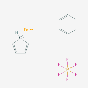 molecular formula C11H11F6FeP B084897 benzene;cyclopenta-1,3-diene;iron(2+);hexafluorophosphate CAS No. 12176-31-7