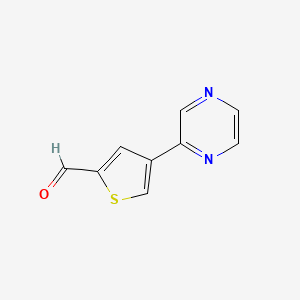 molecular formula C9H6N2OS B8489727 4-(Pyrazin-2-YL)thiophene-2-carbaldehyde 