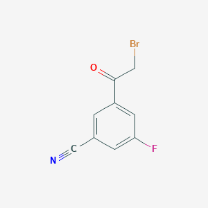 molecular formula C9H5BrFNO B8489806 3-Cyano-5-fluorophenacyl bromide 