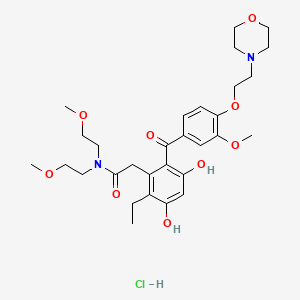 Benzeneacetamide, 2-ethyl-3,5-dihydroxy-N,N-bis(2-methoxyethyl)-6-(3-methoxy-4-(2-(4-morpholinyl)ethoxy)benzoyl)-, monohydrochloride