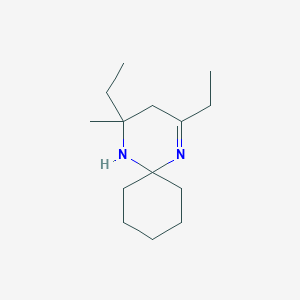 molecular formula C14H26N2 B8490239 2,4-Diethyl-4-methyl-1,5-diazaspiro[5.5]undec-1-ene CAS No. 61683-63-4