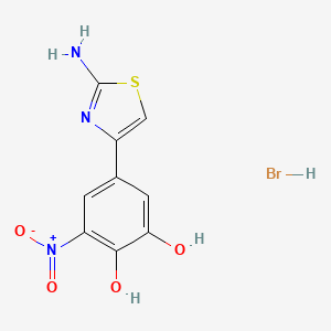 1,2-Benzenediol, 5-(2-amino-4-thiazolyl)-3-nitro-, monohydrobromide
