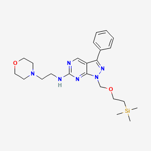 molecular formula C23H34N6O2Si B8490489 N-(2-morpholin-4-ylethyl)-3-phenyl-1-(2-trimethylsilylethoxymethyl)pyrazolo[3,4-d]pyrimidin-6-amine 