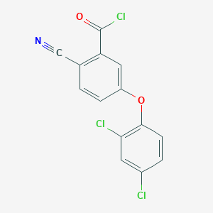 molecular formula C14H6Cl3NO2 B8490968 2-Cyano-5-(2,4-dichlorophenoxy)benzoyl chloride CAS No. 87026-86-6