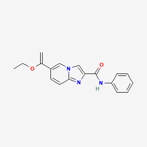 molecular formula C18H17N3O2 B8491015 6-(1-ethoxyethenyl)-N-phenylimidazo[1,2-a]pyridine-2-carboxamide 