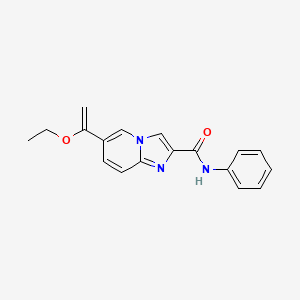 molecular formula C18H17N3O2 B8491015 6-(1-ethoxyvinyl)-N-phenylimidazo[1,2-a]pyridine-2-carboxamide 