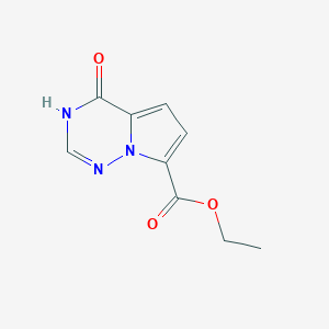 molecular formula C9H9N3O3 B8491109 Ethyl4-hydroxypyrrolo[2,1-f][1,2,4]triazine-7-carboxylate 