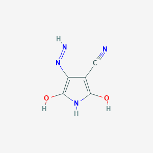molecular formula C5H4N4O2 B8491600 2-Cyano-3-hydrazinomaleimide 