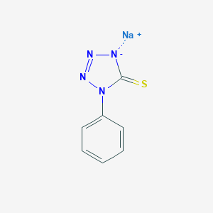 molecular formula C7H5N4NaS B084918 5H-Tetrazole-5-thione, 1,2-dihydro-1-phenyl-, sodium salt (1:1) CAS No. 15052-19-4