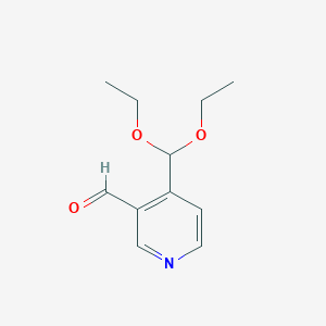 molecular formula C11H15NO3 B8491819 4-Diethoxymethyl-pyridine-3-carbaldehyde 