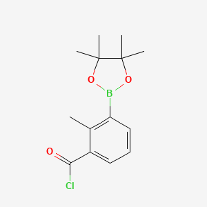 molecular formula C14H18BClO3 B8492016 2-Methyl-3-(4,4,5,5-tetramethyl-1,3,2-dioxaborolan-2-yl)benzoyl chloride 