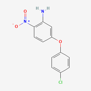molecular formula C12H9ClN2O3 B8492026 2-Amino-4-(4-chlorophenoxy)-1-nitrobenzene 