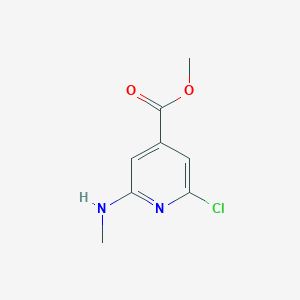 molecular formula C8H9ClN2O2 B8492136 Methyl 2-chloro-6-(methylamino)isonicotinate 