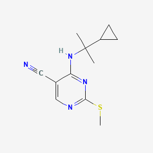 4-((2-Cyclopropylpropan-2-yl)amino)-2-(methylthio)pyrimidine-5-carbonitrile